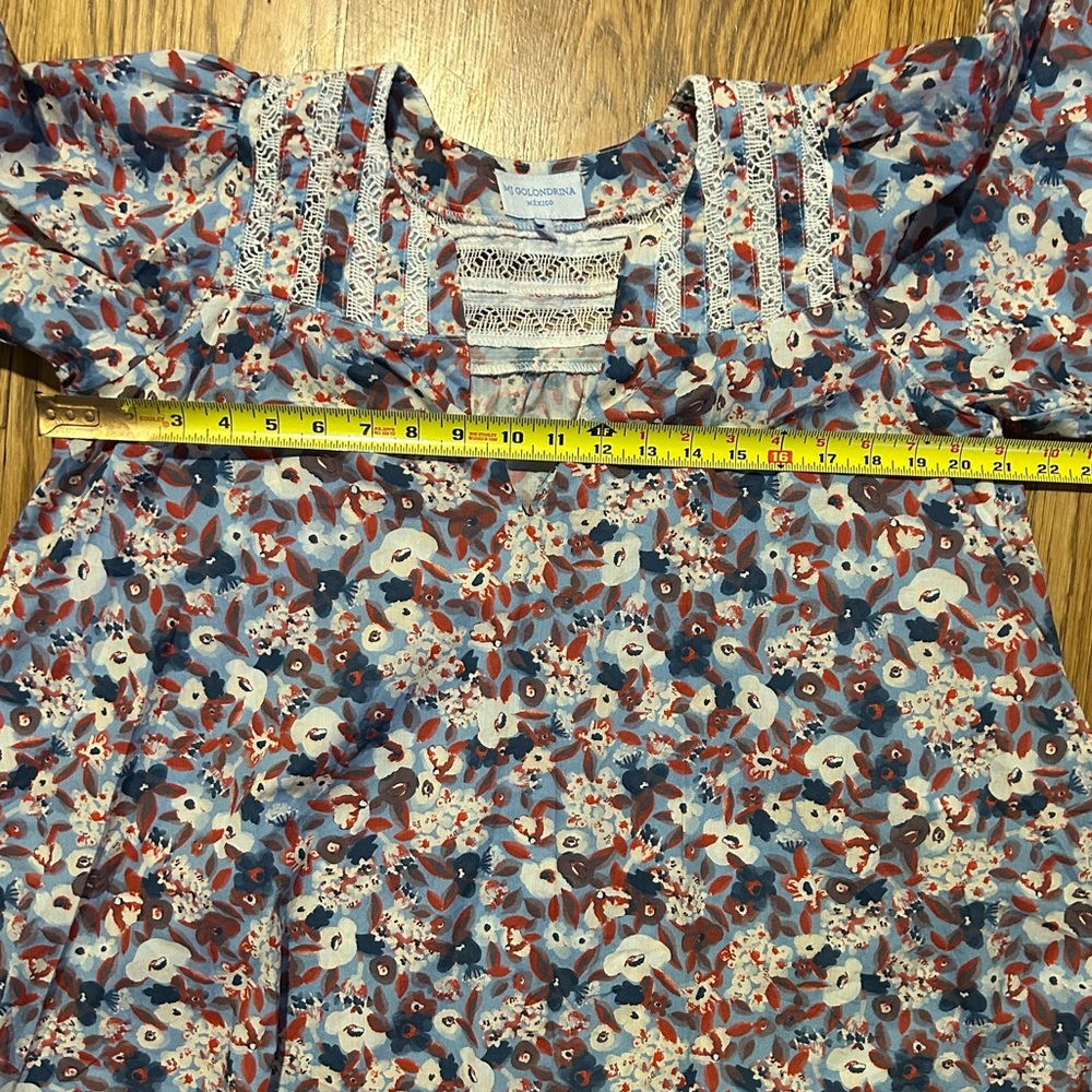 Mi Golondrina Chela Floral‎ Marino Specialty Blouse 💫 - Picture 9 of 12